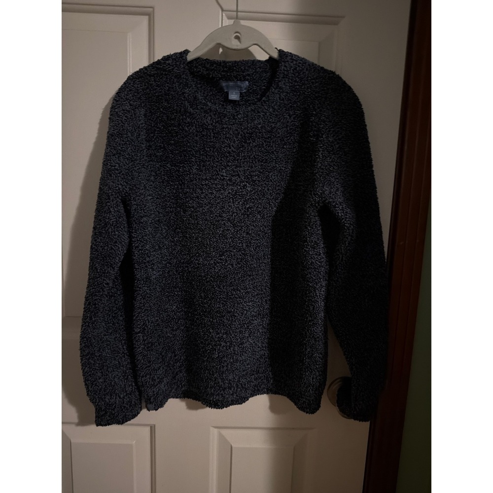 Barefoot Dreams CozyChic Pullover Sweater Navy Black Marled BDWCC1756 Small